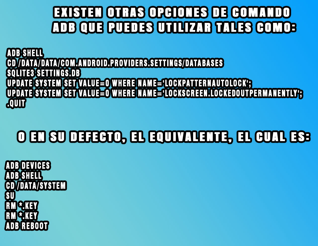 eliminar sistema de bloqueo ADB desbloquear tu android smartlock